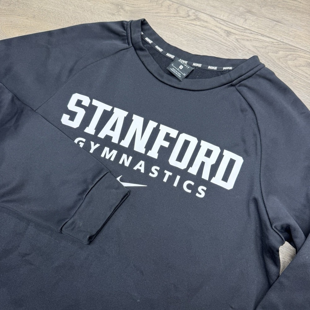 Stanford University Gymnastics Black Nike Crewneck Pullover Sz S Dri Fit Athlete
